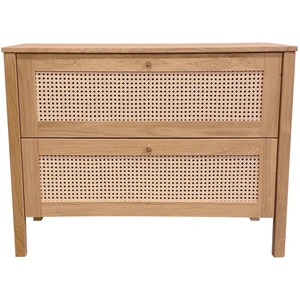 Comparateur de prix : Camif Commode en chêne massif et en cannage 2 tiroirs