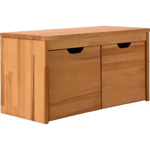 CAMIF Banc bois massif 2 cubes de rangement Cyriel Bois pas cher