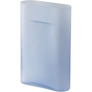 Vase en verre soufflé bleu 35cm Ridge - Muuto