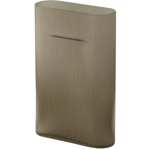 Vase en verre soufflé taupe 35cm Ridge - Muuto