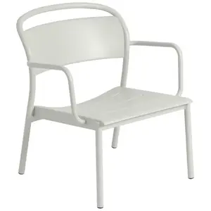 Fauteuil de jardin en métal gris Linear - Muuto pas cher