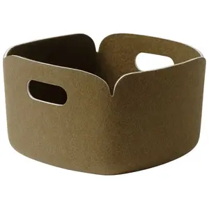 Panier carré en fibres recyclées marron vert 28x28cm Restore - Muuto pas cher