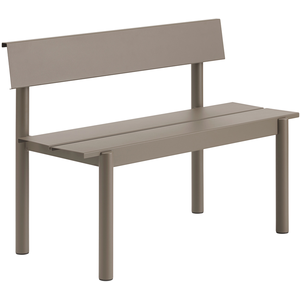 Muuto - Banc avec dossier Linear - Beige - Acier galvanisé thermolaqué... pas cher