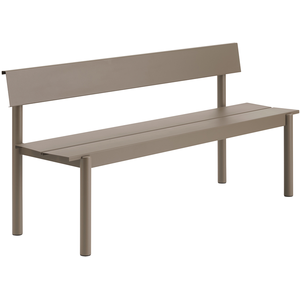 Muuto - Banc avec dossier Linear - Beige - Acier galvanisé thermolaqué - Designer Thomas Bentzen pas cher