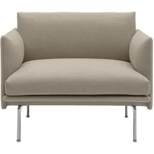 Muuto - Fauteuil rembourré Outline - Beige - Tissu Ecriture - Designer...