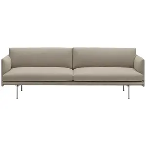 Comparateur de prix : Canapé 3 places en aluminium poli 220 cm Outline - Muuto