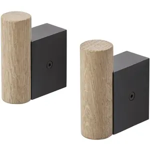 Comparateur de prix : Muuto - Patère Attach - Noir - Chêne - Designer Dimitri Bähler