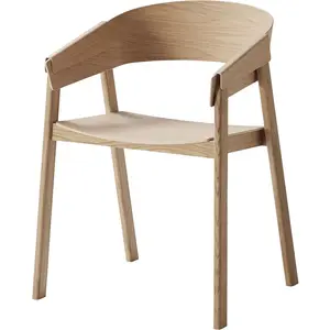 Chaise avec accoudoirs en chêne naturel Cover - Muuto pas cher