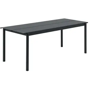 Muuto - Table rectangulaire Linear - Noir - Acier revêtement poudre - ...