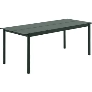 Muuto - Table rectangulaire Linear - Vert - Acier revêtement poudre - ... pas cher