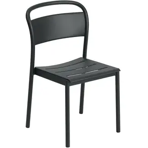 Chaise d'extérieur en acier noir Linear - Muuto pas cher