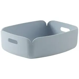 Petit panier de rangement recyclé rectangulaire bleu Restore - MuutoVendu parsmallable