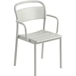 Muuto - Fauteuil empilable Linear - Gris - Acier revêtement poudre - D... pas cher