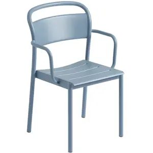 Chaise d'extérieur avec accoudoirs en acier bleu ciel Linear - Muuto pas cher