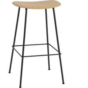 Tabouret de bar 75cm ocre piétement tubes Fiber Modèle d'exposition - Muuto pas cher