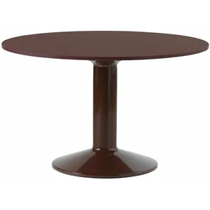 Table à manger ronde en linoléum et acier rouge 120 cm Midst - Muuto