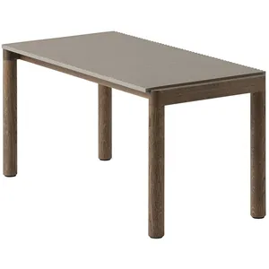 Muuto Table basse en grès taupe wavy et chêne foncé 85 x 40 cm Couple - Muut... pas cher
