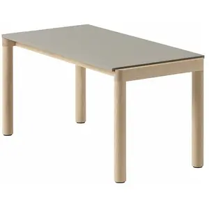 Muuto Table basse en grès taupe wavy et chêne naturel 85 x 40 cm Couple - Mu... pas cher