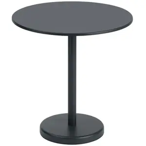 Table ronde d'extérieur en acier noir 70 x 73 cm Linear - Muuto pas cher