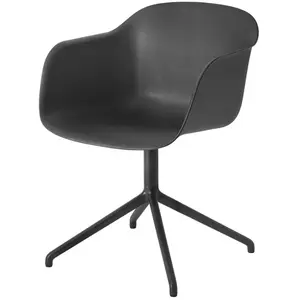 Fauteuil noir piétement pivot Fiber - Muuto pas cher