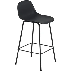 Chaise de bar 65 cm noire piétement tubes Fiber - Muuto pas cher