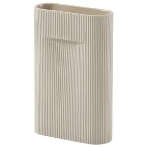 Vase en faïence beige 35 cm Ridge - Muuto