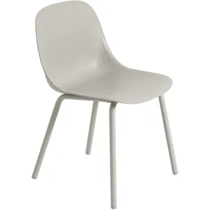 Chaise de jardin en plastique et acier grise 77cm Fiber - Muuto pas cher