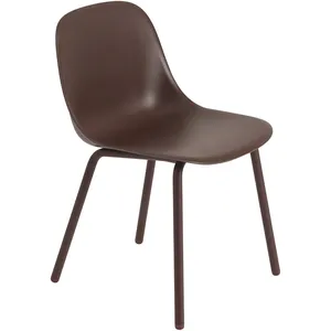 Chaise de jardin en plastique et acier marron rouge 77cm Fiber - Muuto pas cher