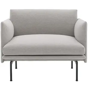 Muuto - Fauteuil rembourré Outline - Gris - Tissu Clay - Designer Ande...