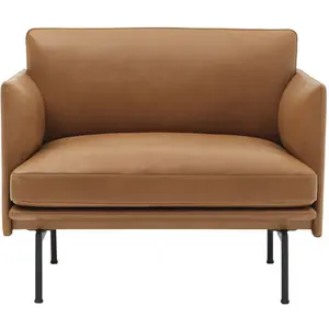 Muuto - Fauteuil rembourré Outline - Marron - Mousse haute densité - D...