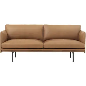 Muuto - Canapé 2 places Outline - Marron - Cuir pleine fleur - Designe...Vendu parmade-in-design