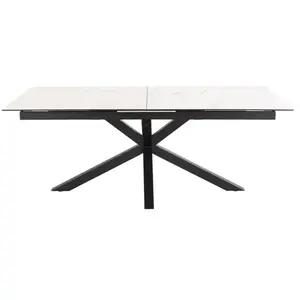 Comparateur de prix : Hellin Table de salle à manger rectangulaire extensible en céramique 8/10 places L200/240 - NEIVA