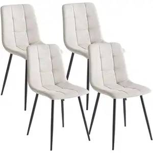 Lot de 4 chaises LIVIA coloris crème pas cher