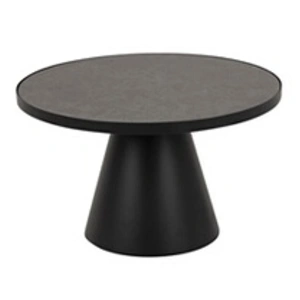 Meubles & Design Table basse en céramique et métal noir 65cm pas cher