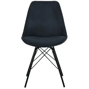 AC Design Furniture Hellin - Chaise Eris en velours côtelé, Anthracite pas cher