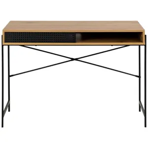 ACTONA Hellin - Bureau contemporain avec rangement et pieds métal - mael pas cher