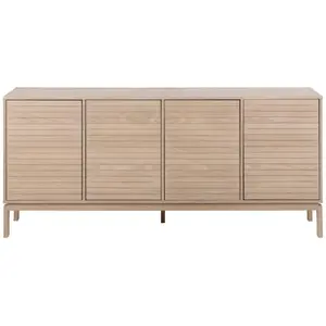 Comparateur de prix : Hellin Buffet 4 portes 180x40x80 cm décor chêne blanchi - LINEY