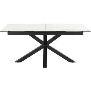 Comparateur de prix : Hellin Table rectangulaire extensible en céramique L168/210 blanc marbre