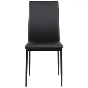 EMOB Kastanje - lot de 4 chaises en simili - sans accoudoir - pieds métal -