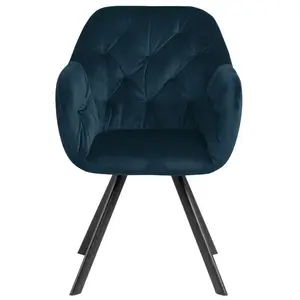 AC Design Furniture fauteuil pivotant velours LOLA bleuVendu parrue-du-commerce