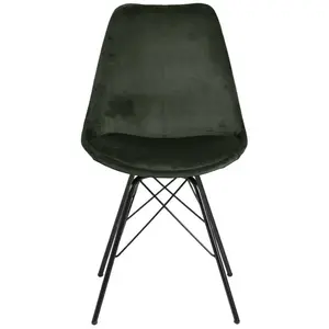 AC Design Furniture Chaise velours ERIS vert pas cher