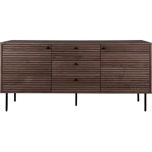 M&s - Buffet 2 Portes 3 Tiroirs 150x40x74 Cm Décor Chêne Brun - Harlem pas cher