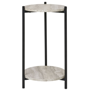 HOUSE NORDIC Leuven - table d'appoint ronde effet travertin et métal ø27cm pas cher
