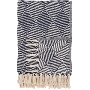 Izmir plaid 130x180cm bleu. pas cher
