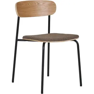 Comparateur de prix : House Nordic Lot de 2 chaises en bois, tissu et métal - Marron