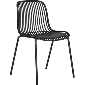 Branson chaise de jardin empilable noire.