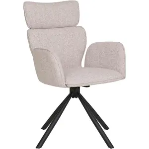 Cordoba chaise de salle à manger avec pied rotatif gris clair.