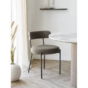 Comparateur de prix : Lot de 2 chaises en tissu bouclette et métal badalona-marron