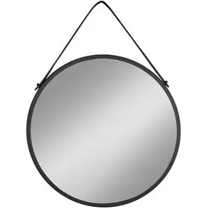 Comparateur de prix : House Nordic - Miroir avec cadre en acier Trapani noir - D.60 cm OS