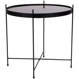 Drawer House Nordic M&s - Table basse en verre et métal ø48xh48cm - Noir - venezia pas cher